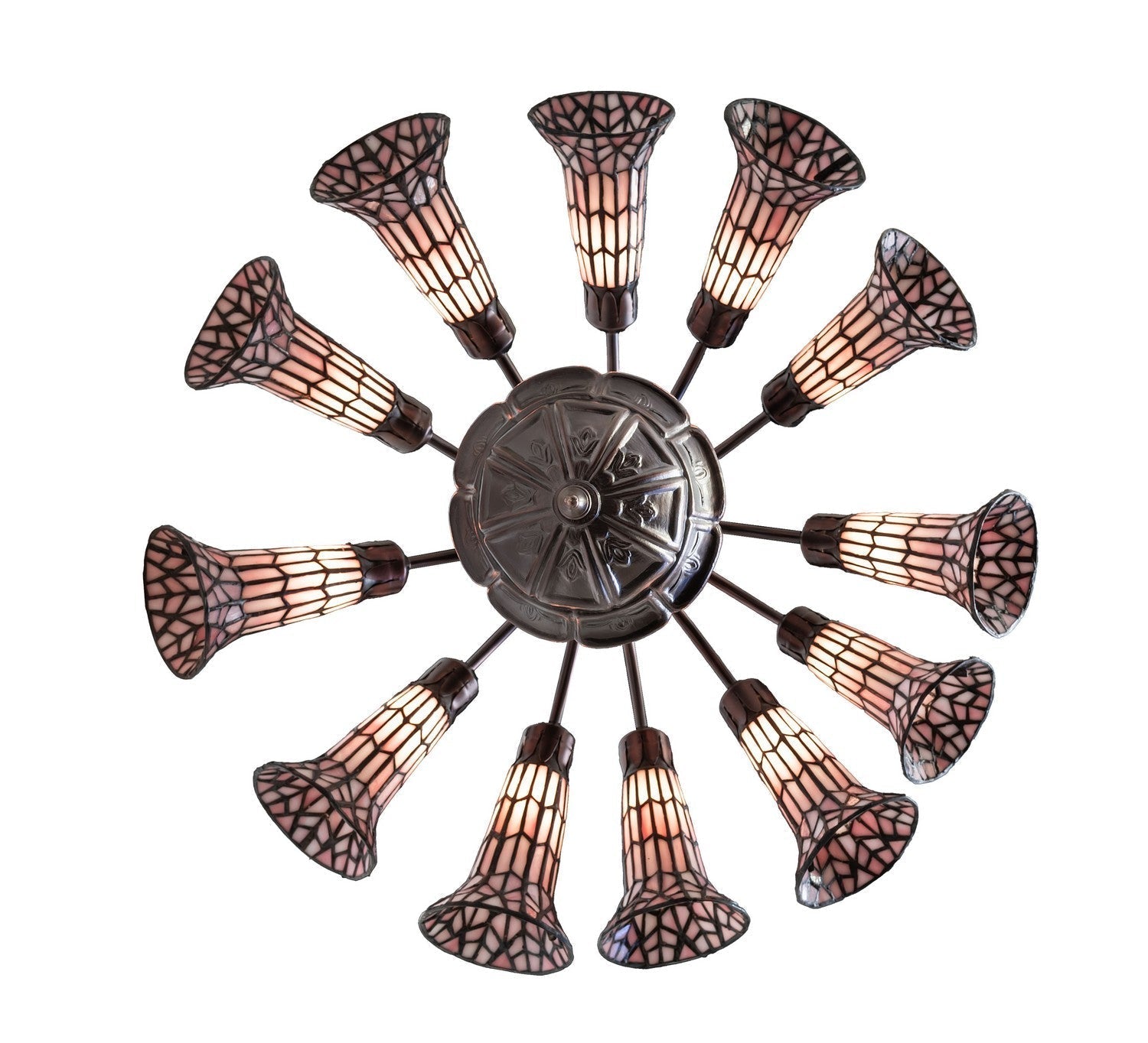 Stained Glass Pond Lily 12 Light Chandelier