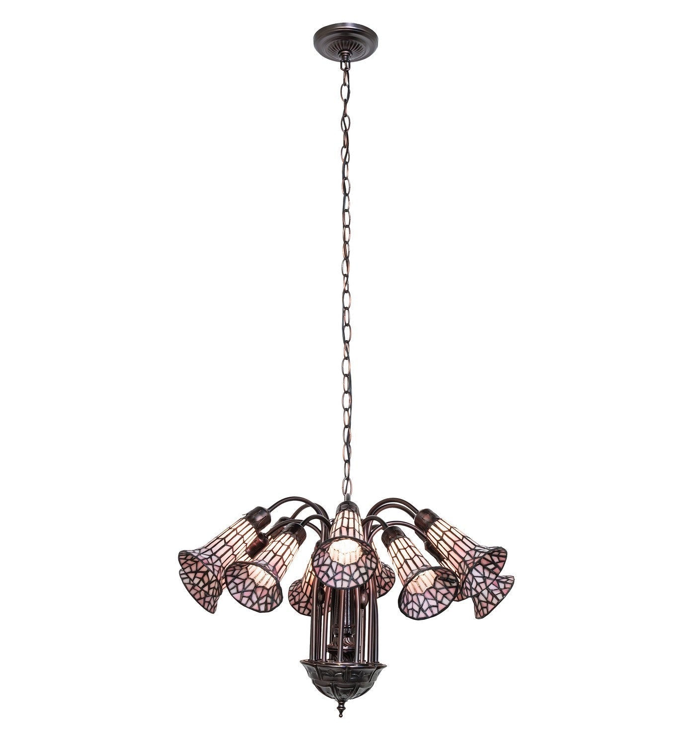 Stained Glass Pond Lily 12 Light Chandelier