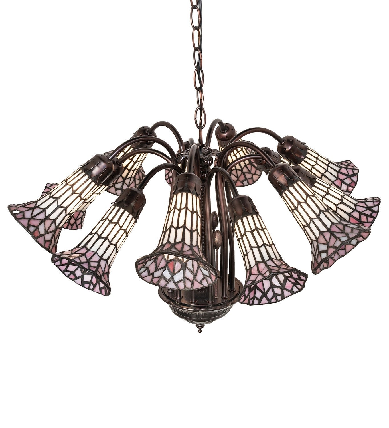 Stained Glass Pond Lily 12 Light Chandelier
