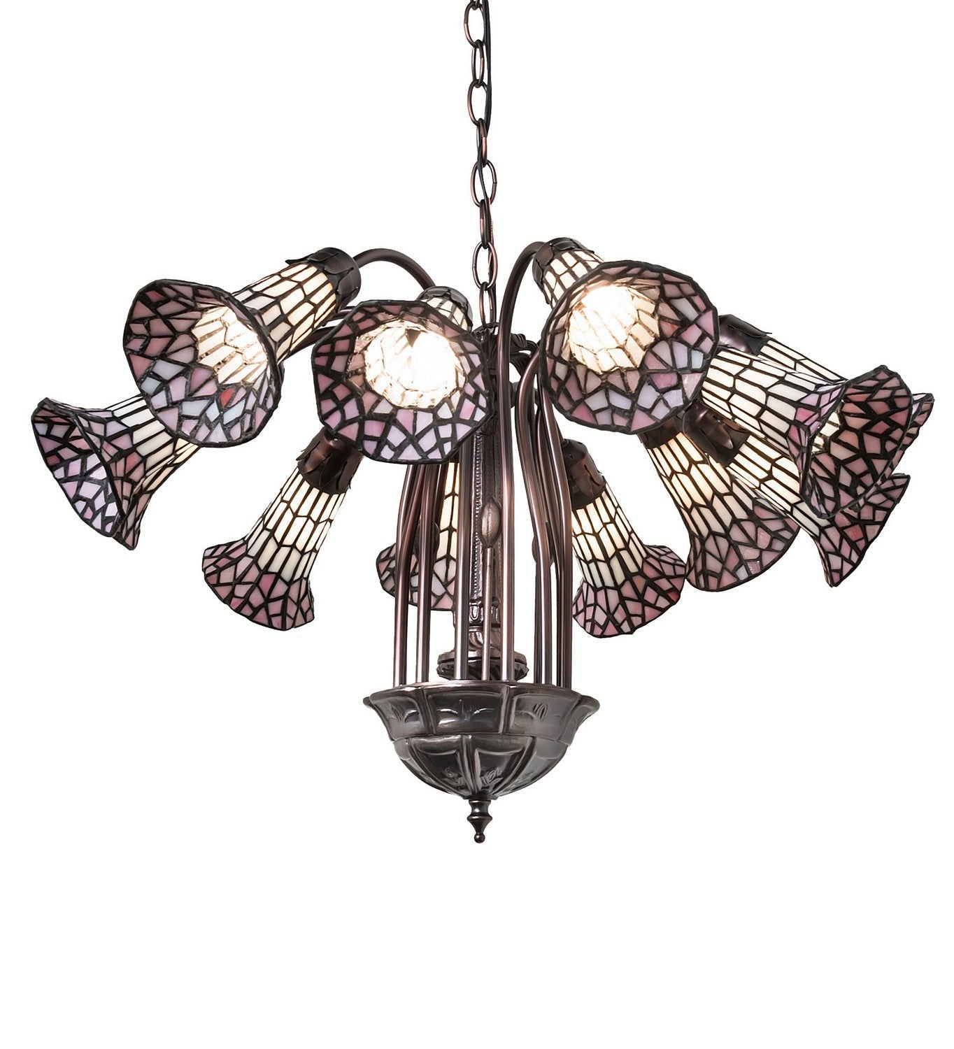 Stained Glass Pond Lily 12 Light Chandelier