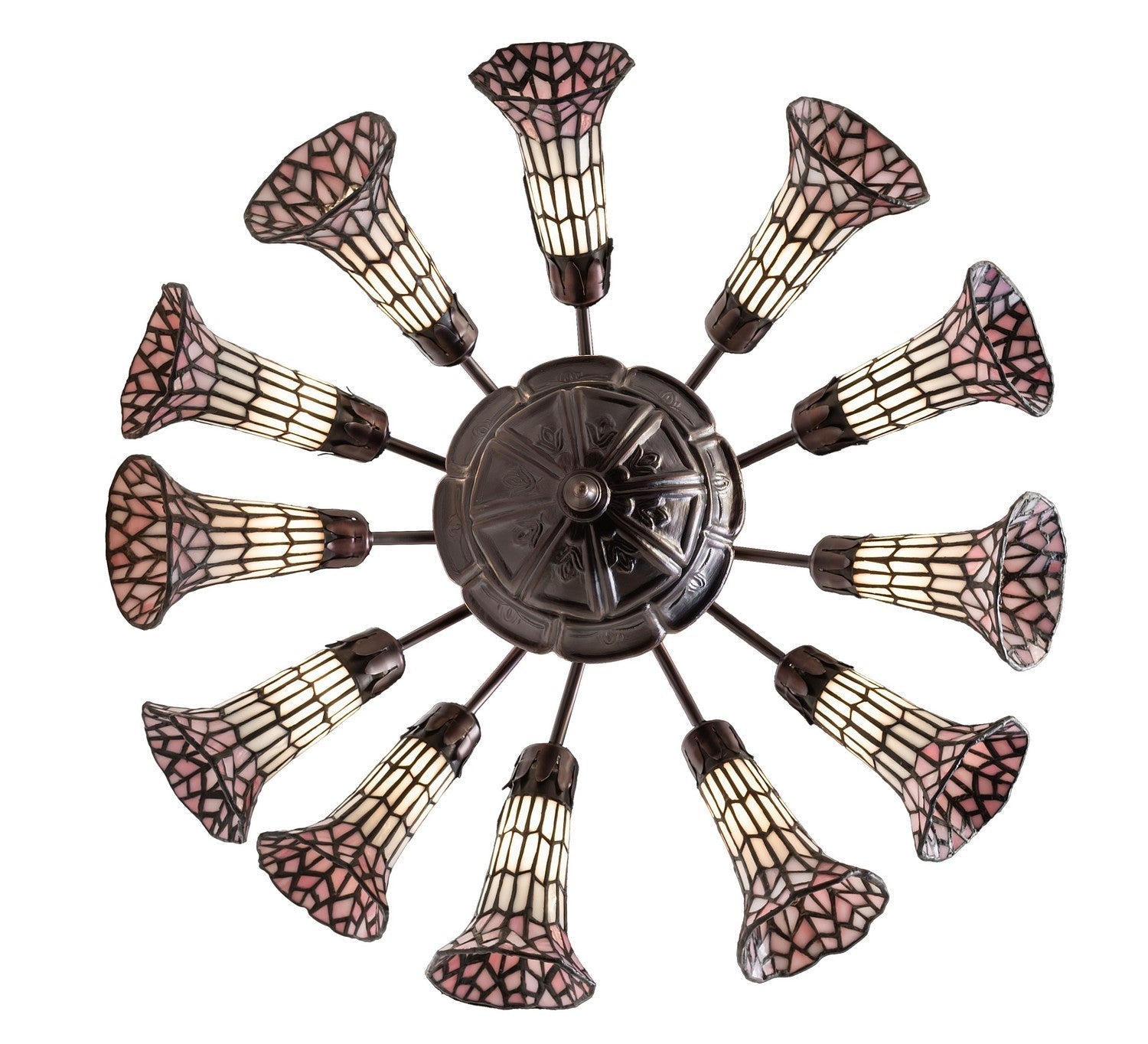 Stained Glass Pond Lily 12 Light Chandelier