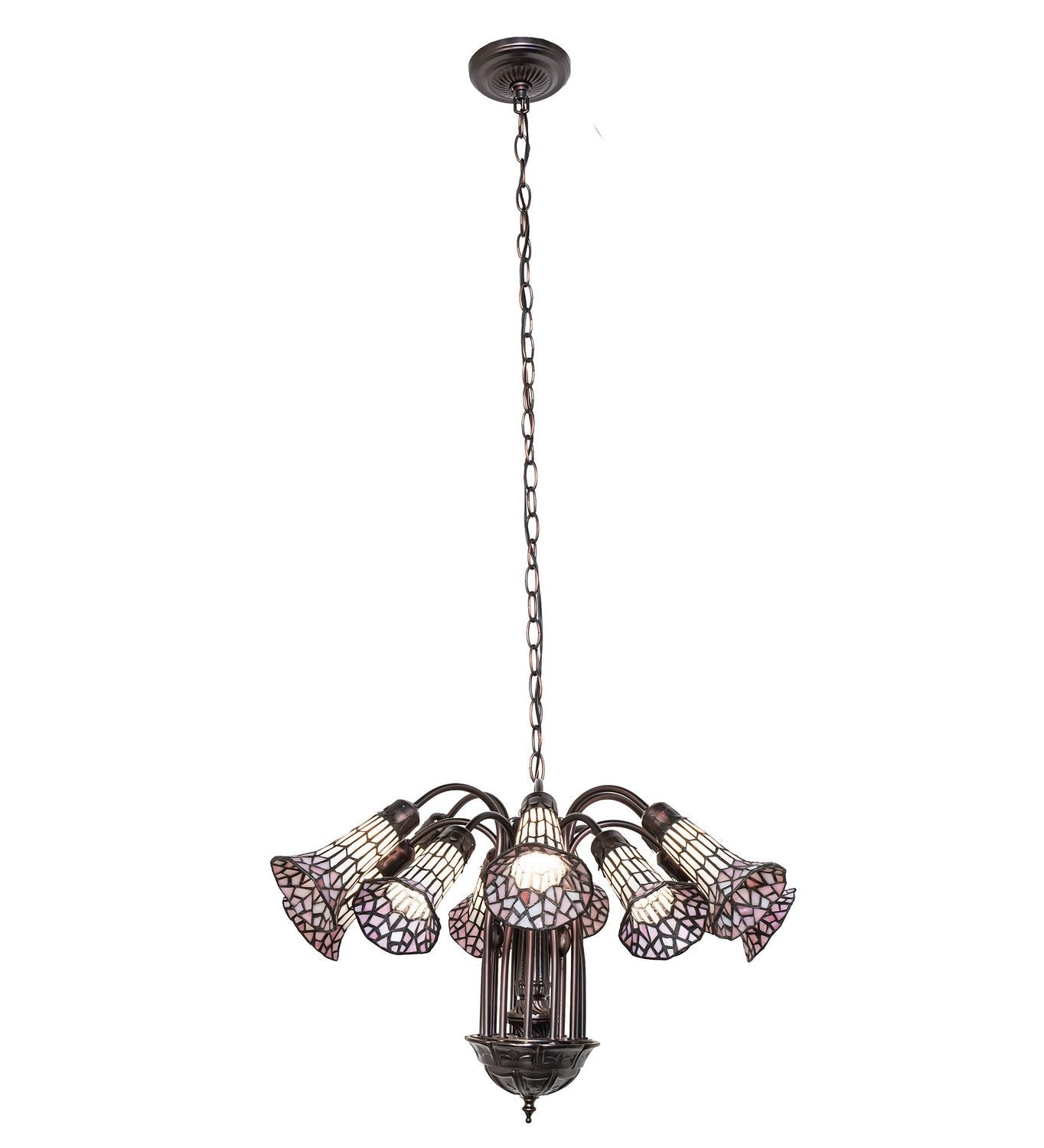 Stained Glass Pond Lily 12 Light Chandelier