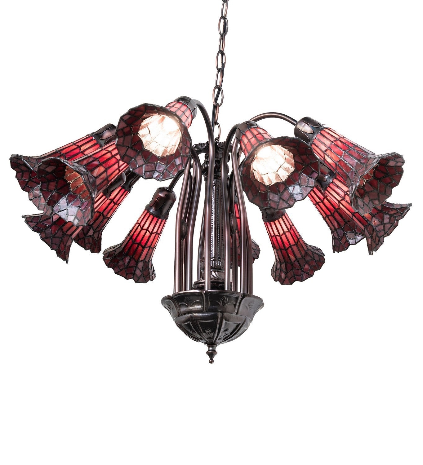 Stained Glass Pond Lily 12 Light Chandelier