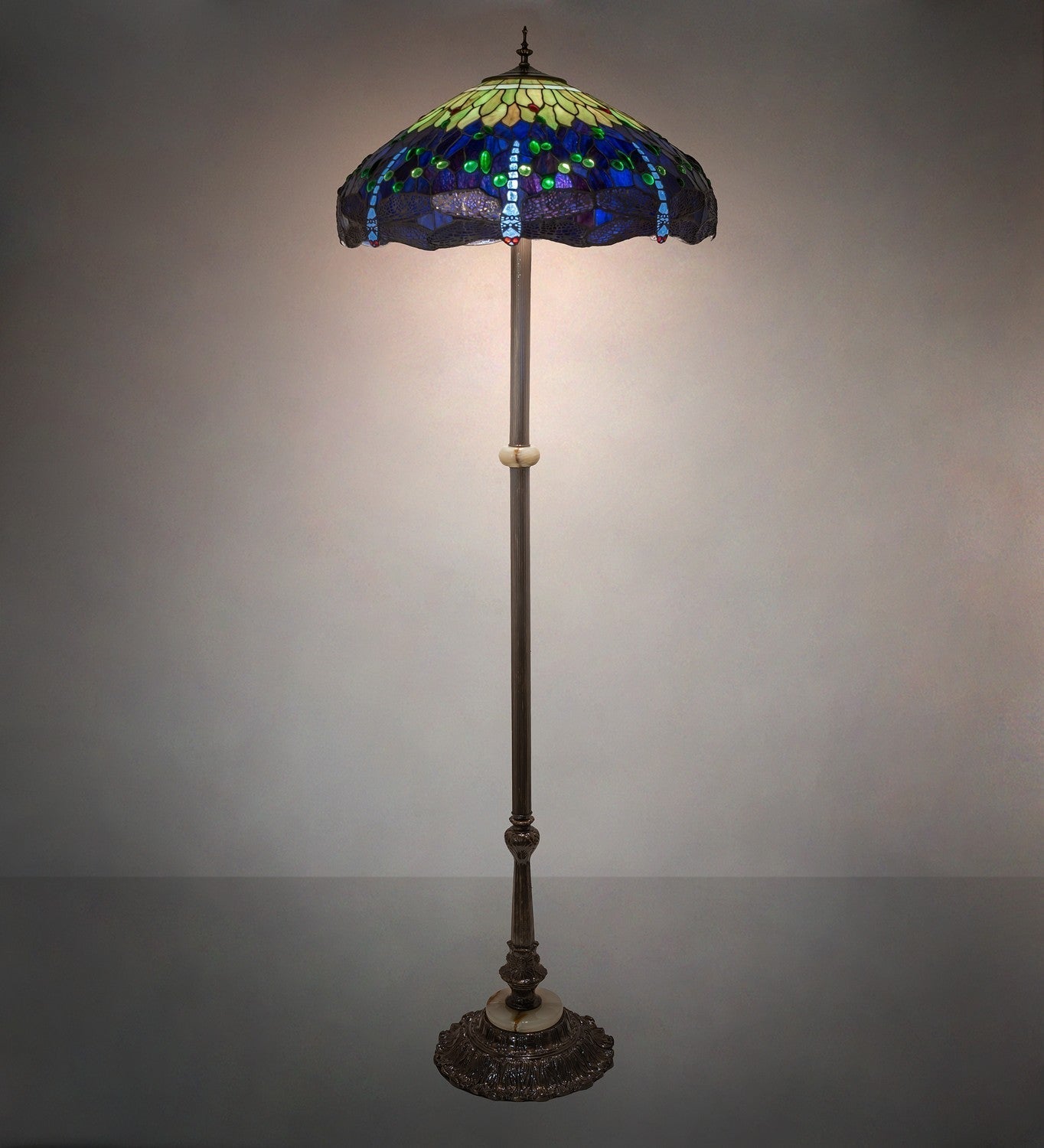 Tiffany Hanginghead Dragonfly Three Light Floor Lamp