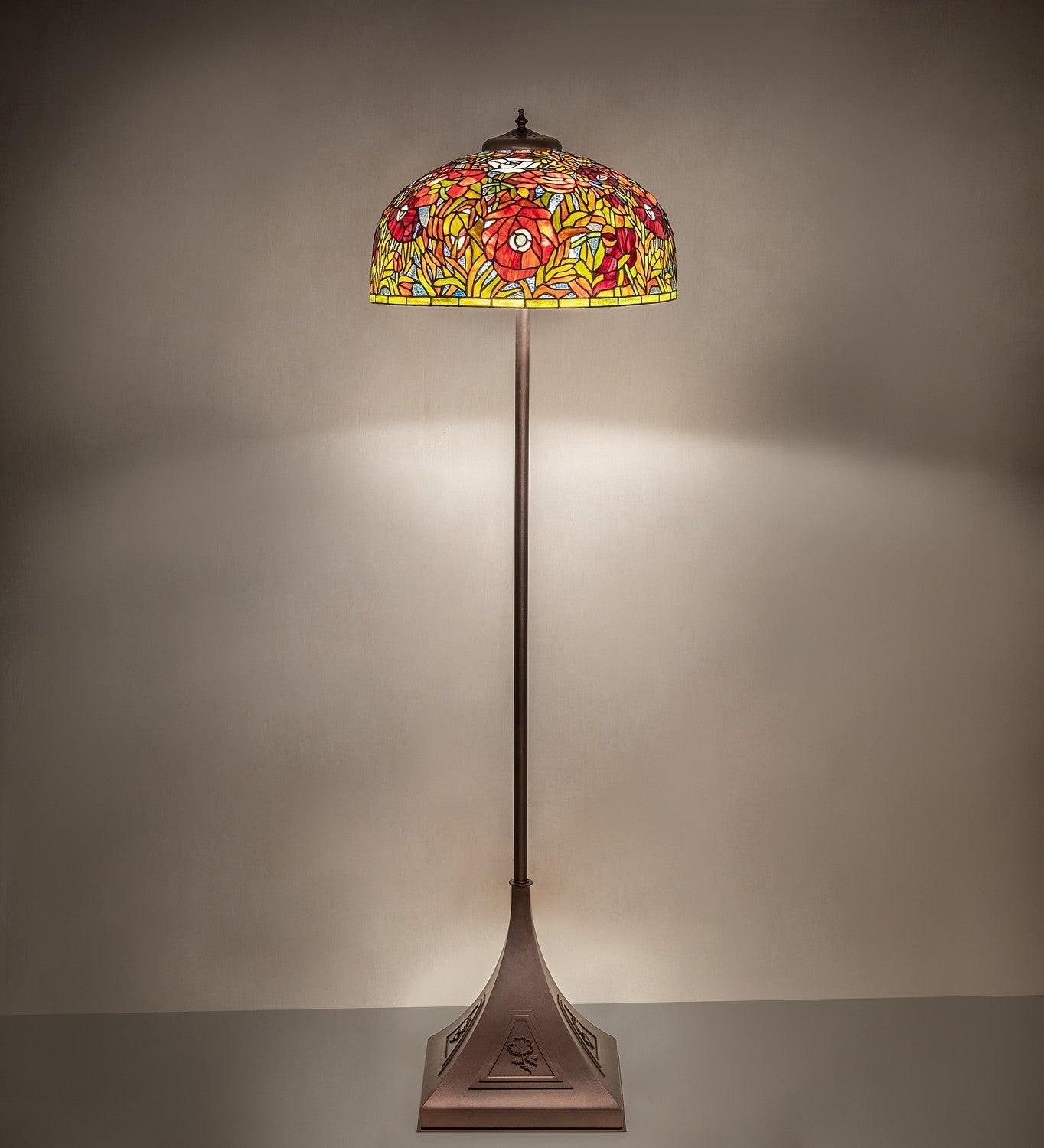 Tiffany Poppy Two Light Floor Lamp