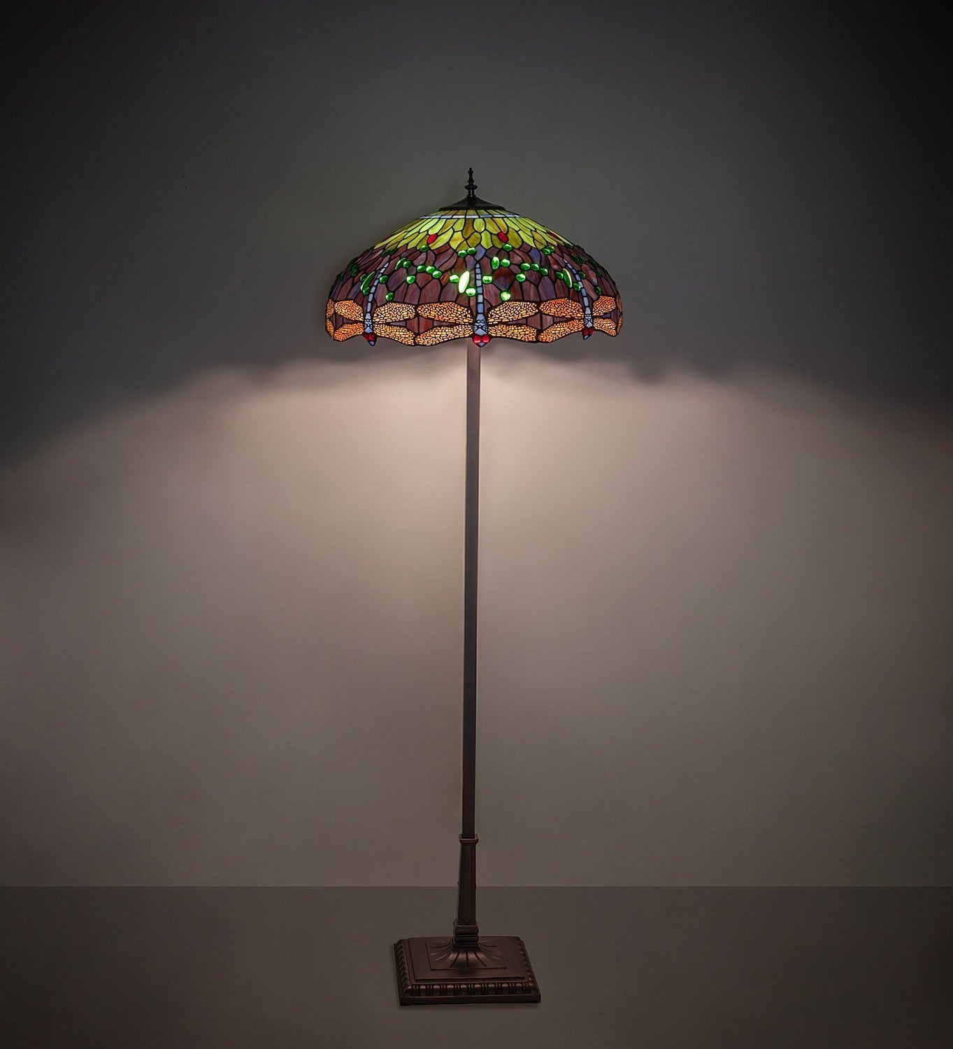 Tiffany Hanginghead Dragonfly Four Light Floor Lamp