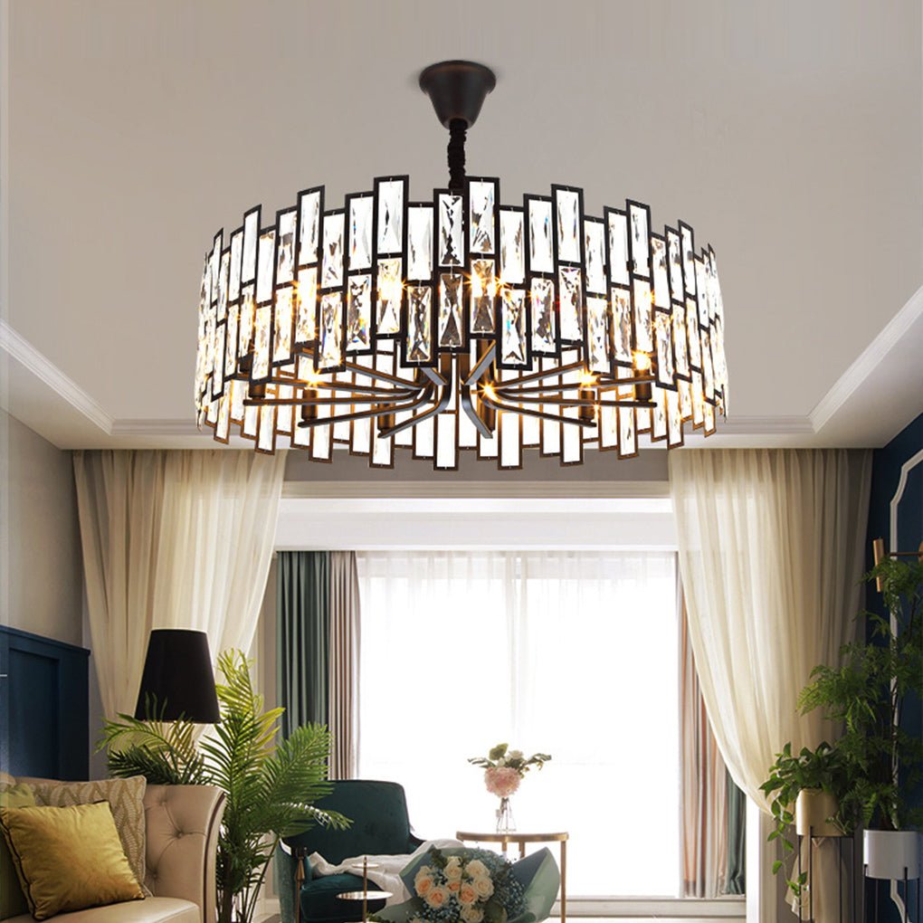 Postmodern Minimalist Living Room Crystal Chandelier with Three-color Led
