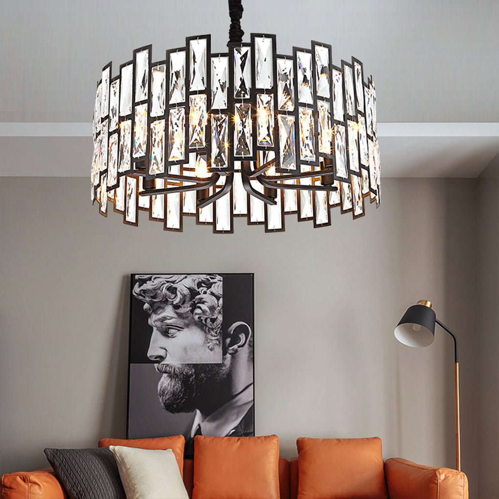 Postmodern Minimalist Living Room Crystal Chandelier with Three-color Led