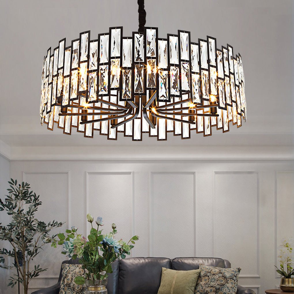 Postmodern Minimalist Living Room Crystal Chandelier with Three-color Led