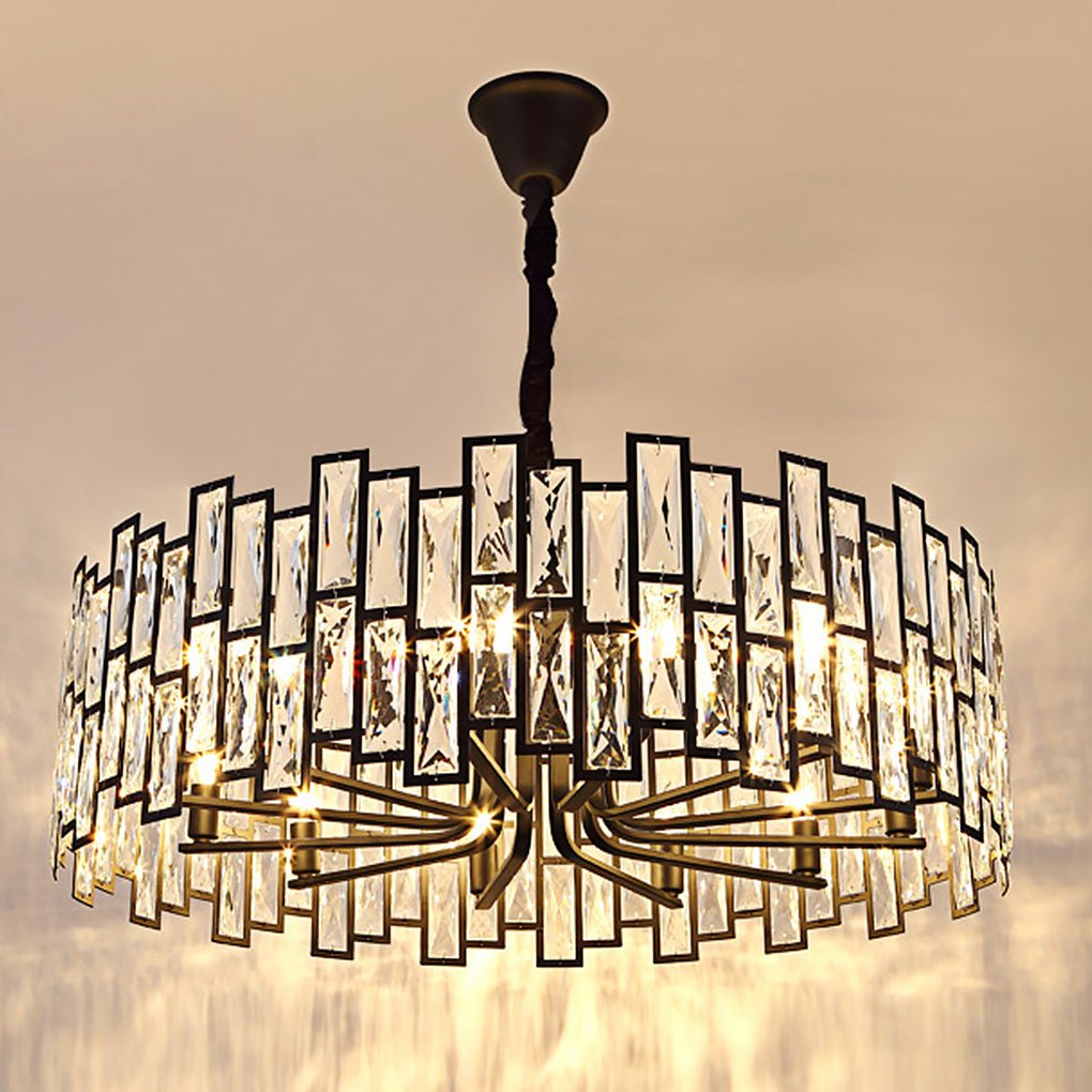 Postmodern Minimalist Living Room Crystal Chandelier with Three-color Led