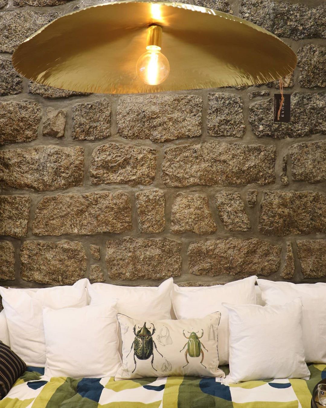 Hammered Brass Hanging Pendant Light