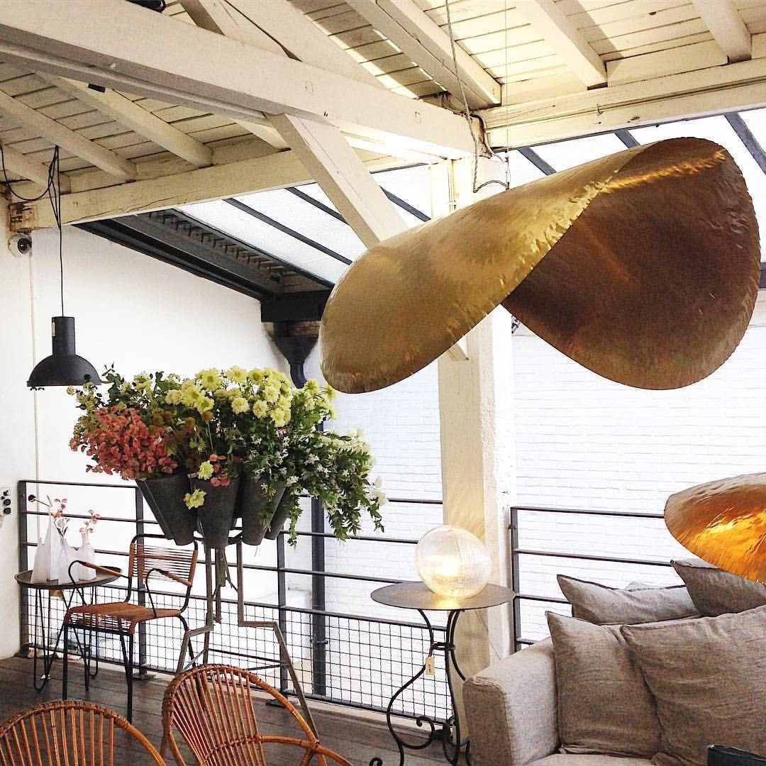 Hammered Brass Hanging Pendant Light