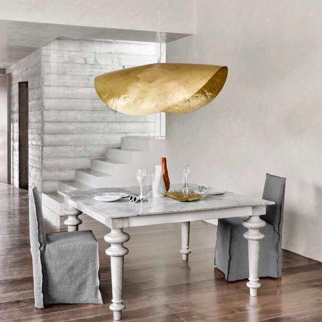Hammered Brass Hanging Pendant Light