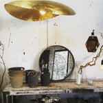 Hammered Brass Hanging Pendant Light
