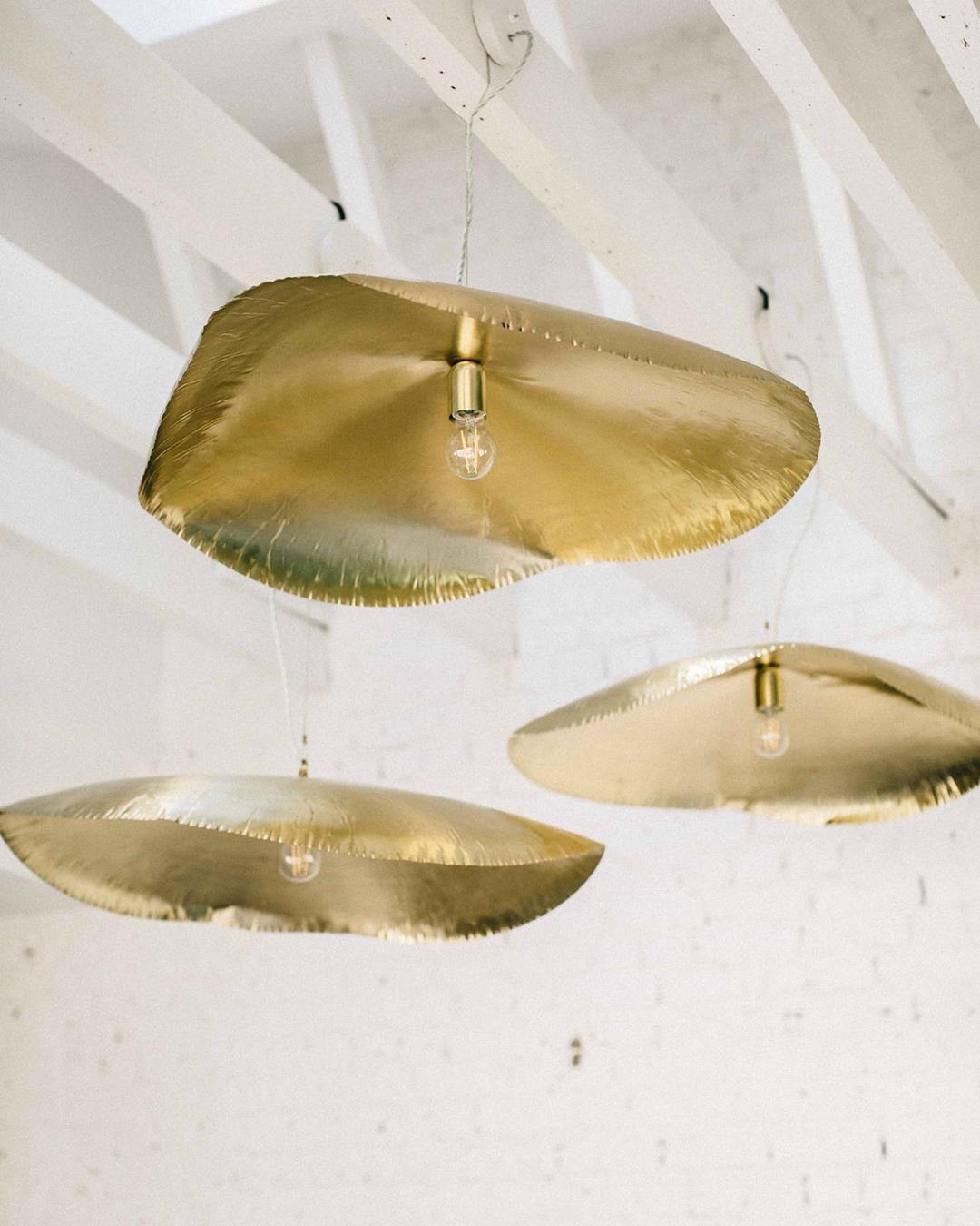 Hammered Brass Hanging Pendant Light