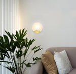 Polished Brass Wall Sconce with Alab