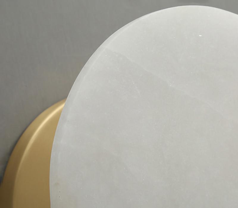 Polished Brass Wall Sconce with Alab