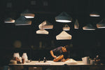 Pleated Box Hanging Light Fixtur