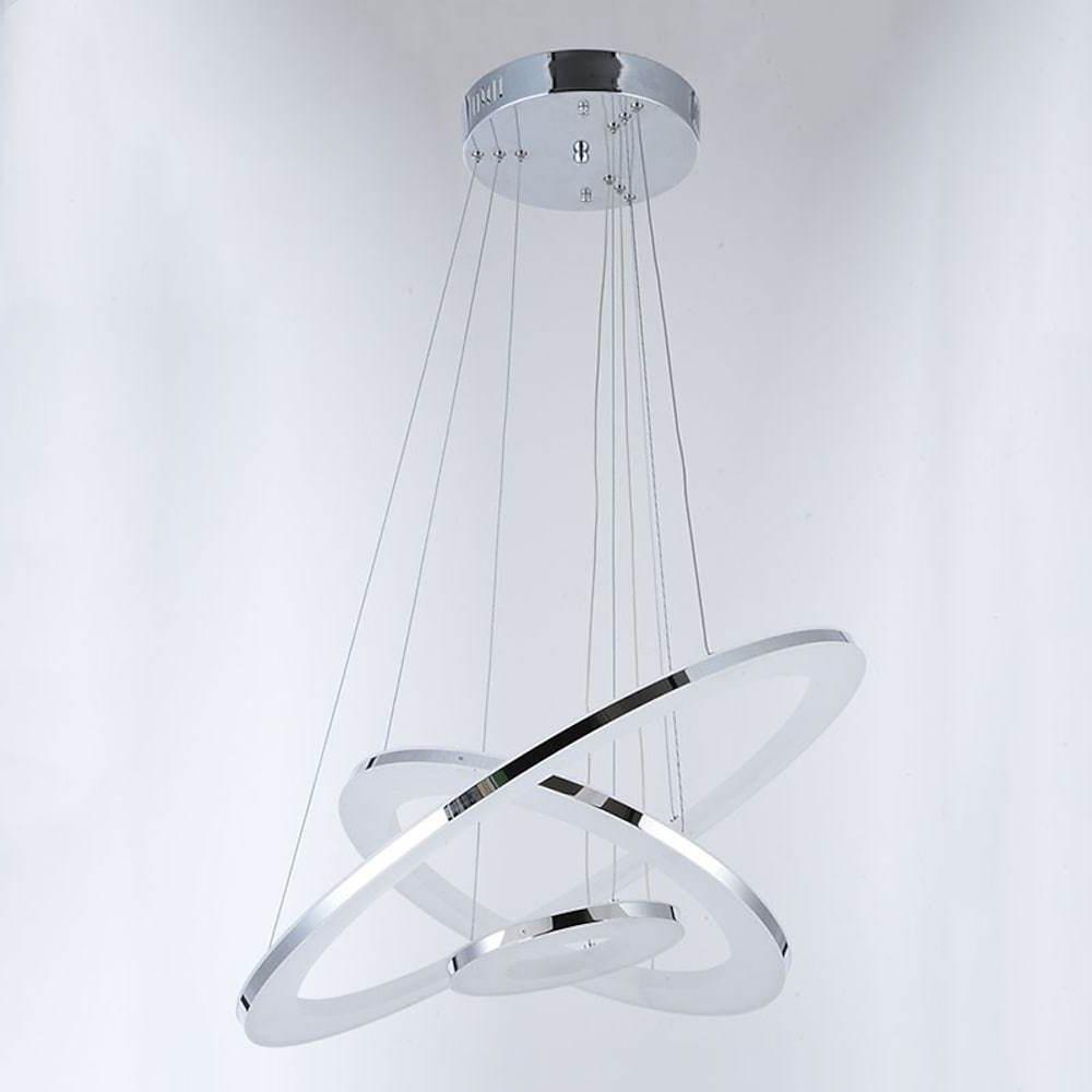 Adjustable LED 3-Ring Chandelier Modern 24' Hanging Ceiling Light
