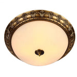 Antique Flush Mount Ceiling Light Vintage Bronze Frosted Glass Light Fixture