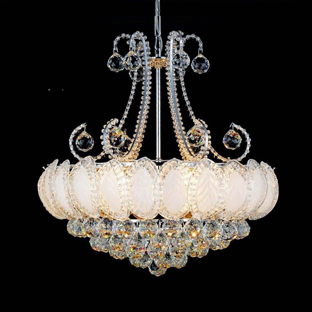 8-light Modern Gold/Silver Vintage Crystal Chandeliers For Living Room