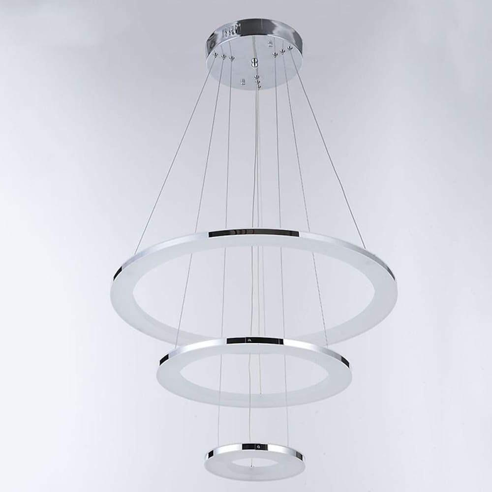 Adjustable LED 3-Ring Chandelier Modern 24' Hanging Ceiling Light