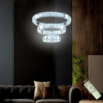 Chrome Crystal 3 Tier Pendant Light Modern Chandelier